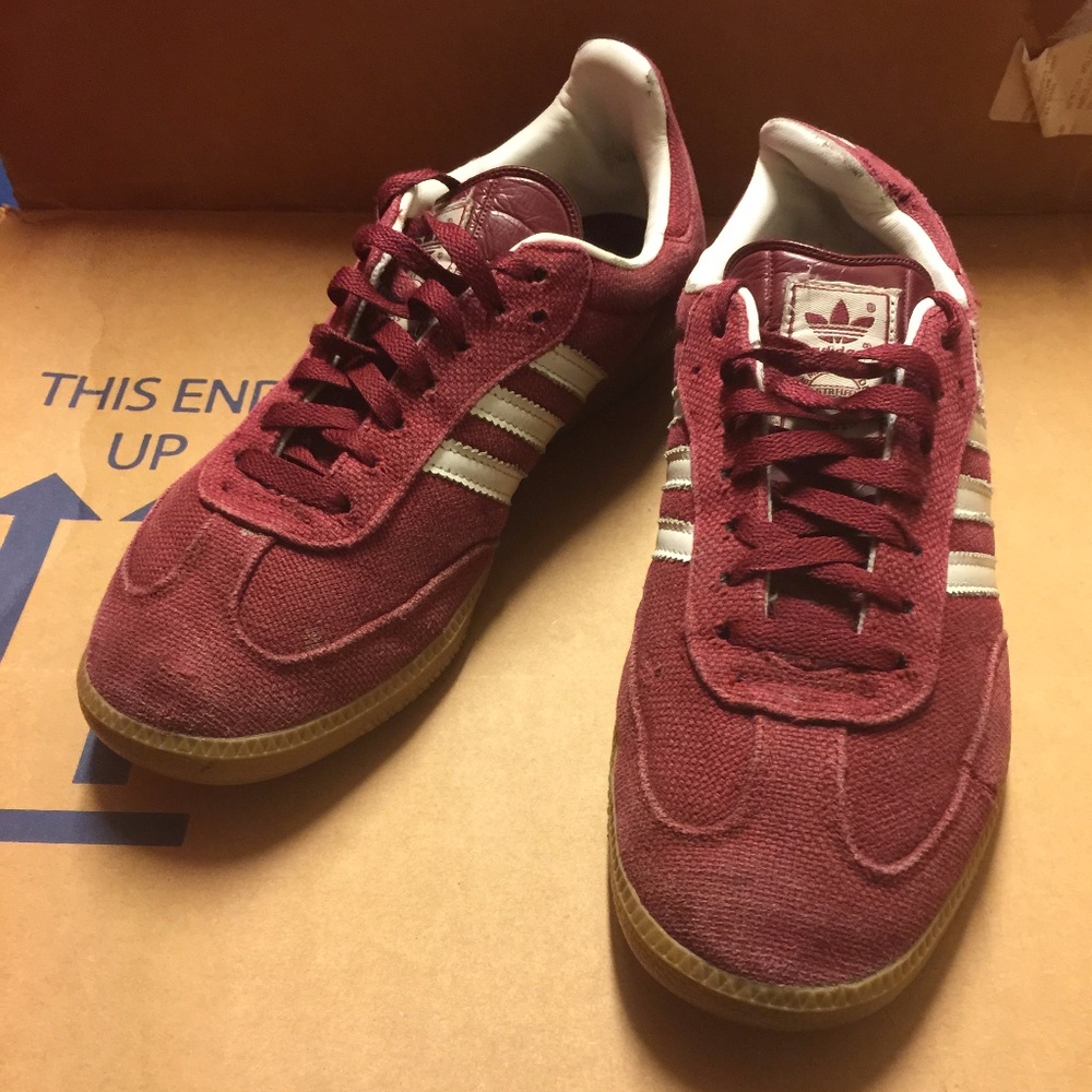 Adidas Samba Burgundy Red Shoes Men 9 Women 10